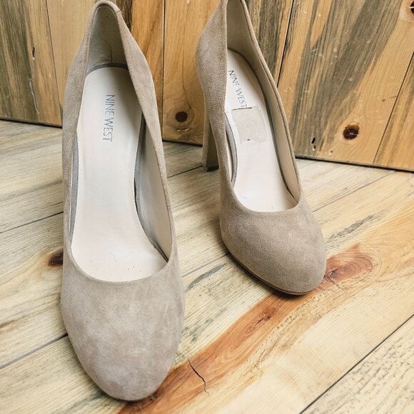 Nine West Tan Suede Scardino Heels | Size 10 - Picture 3 of 7